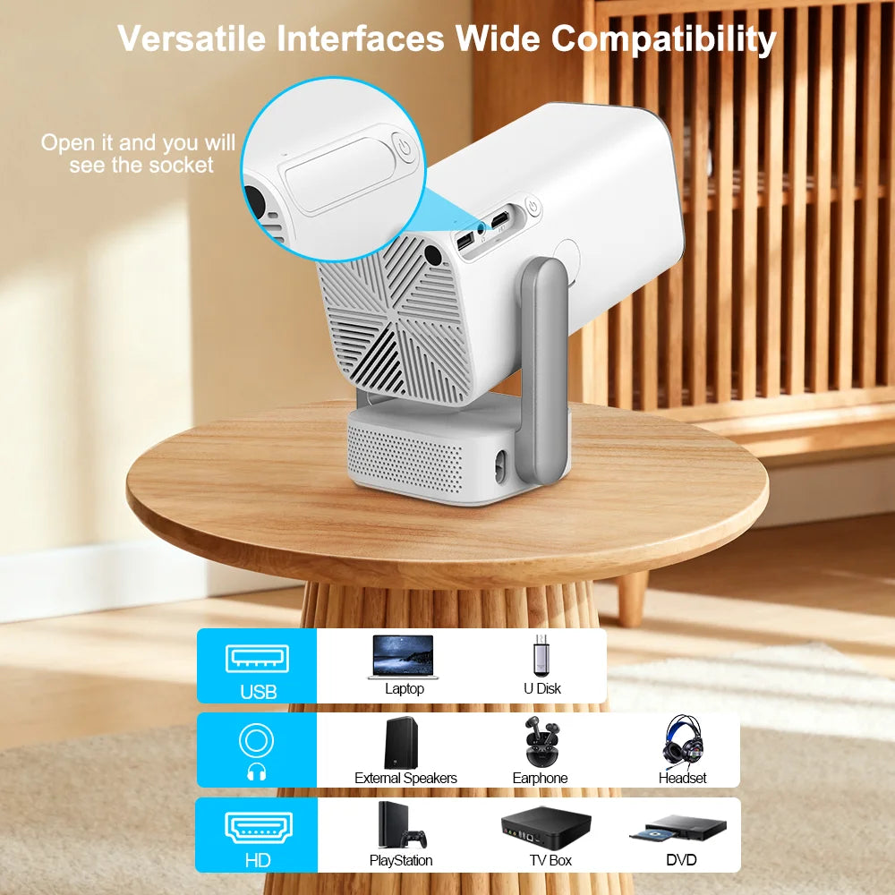 ThundeaL Nuevo Proyector 4K Full HD TD80 Pro Android WiFi 3D Home Theater TD80Pro Proyector Portátil Mini con Video 3D PK TD80W