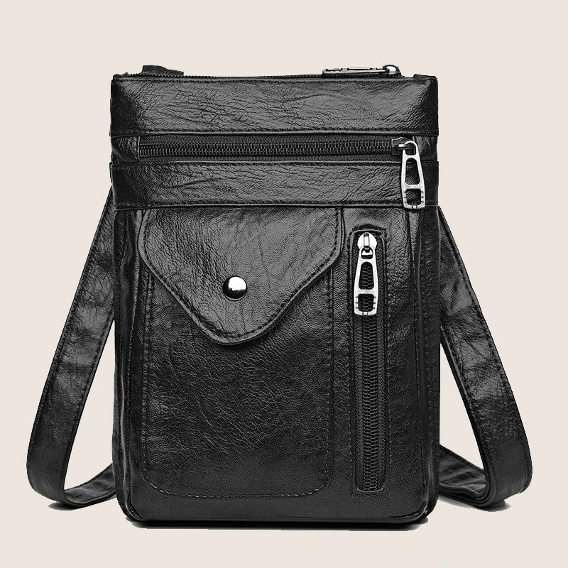 Bolso de Hombro de Cuero Suave para Mujer con Billetera