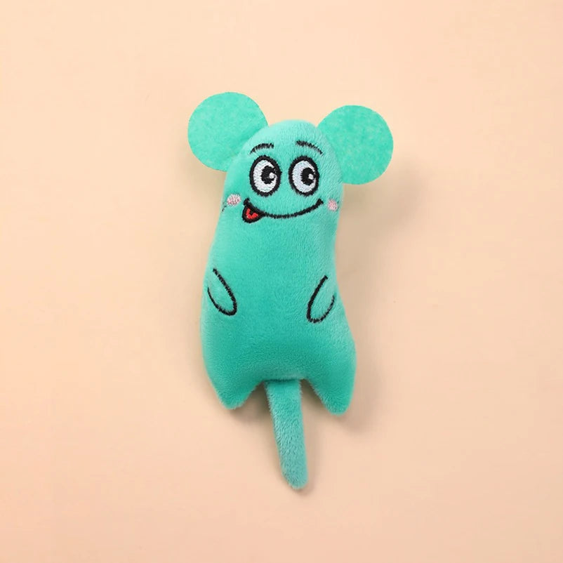 Juguetes con forma de perro y gato de dibujos animados, muñecos de peluche para cachorros resistentes a mordeduras, interactividad de autodenimiento para rechinar y limpiar los dientes