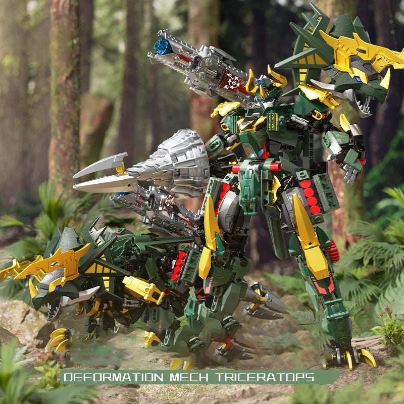Bloques de construcción para niños, juguete de ladrillos para armar dinosaurio Mecha rex, serie F5-A0007, 2 en 1