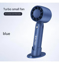 Turbo ventilador pequeño de mano con carga USB, mini soporte de escritorio ligero portátil para exteriores con batería de larga duración