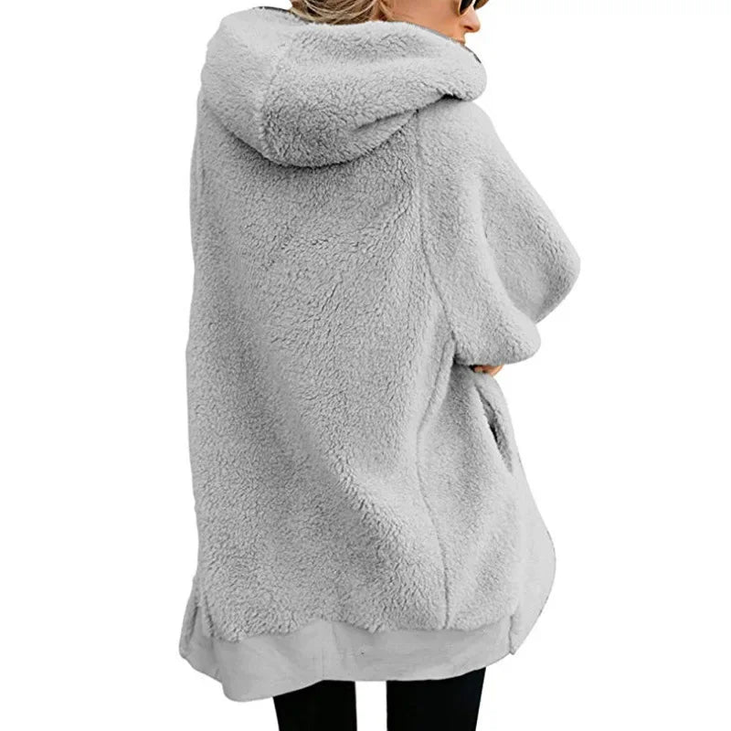 Bella Philosophy-sudaderas con capucha para mujer, suéter largo con cremallera, sudaderas con capucha de manga larga ajustadas, abrigo liso, Otoño e Invierno