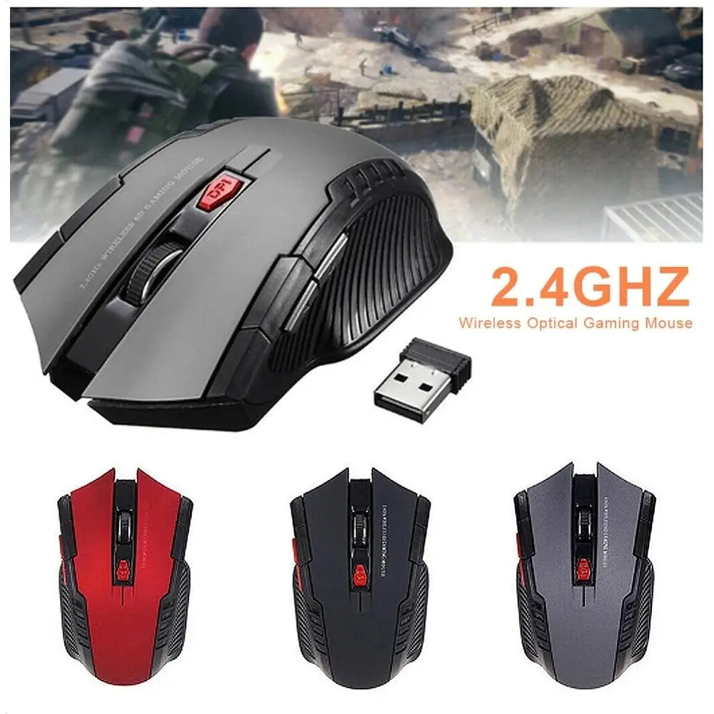 Ratón Inalámbrico 113, Ratón Óptico Inalámbrico de 2.4GHz con Receptor USB, Ratón Inalámbrico Portátil de 6 Botones para Computadoras Portátiles