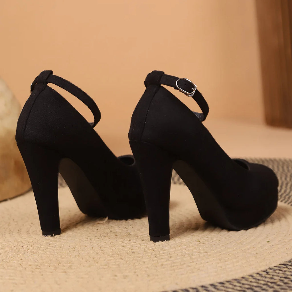 Zapatos de Tacón Alto con Plataforma y Hebilla para Mujer