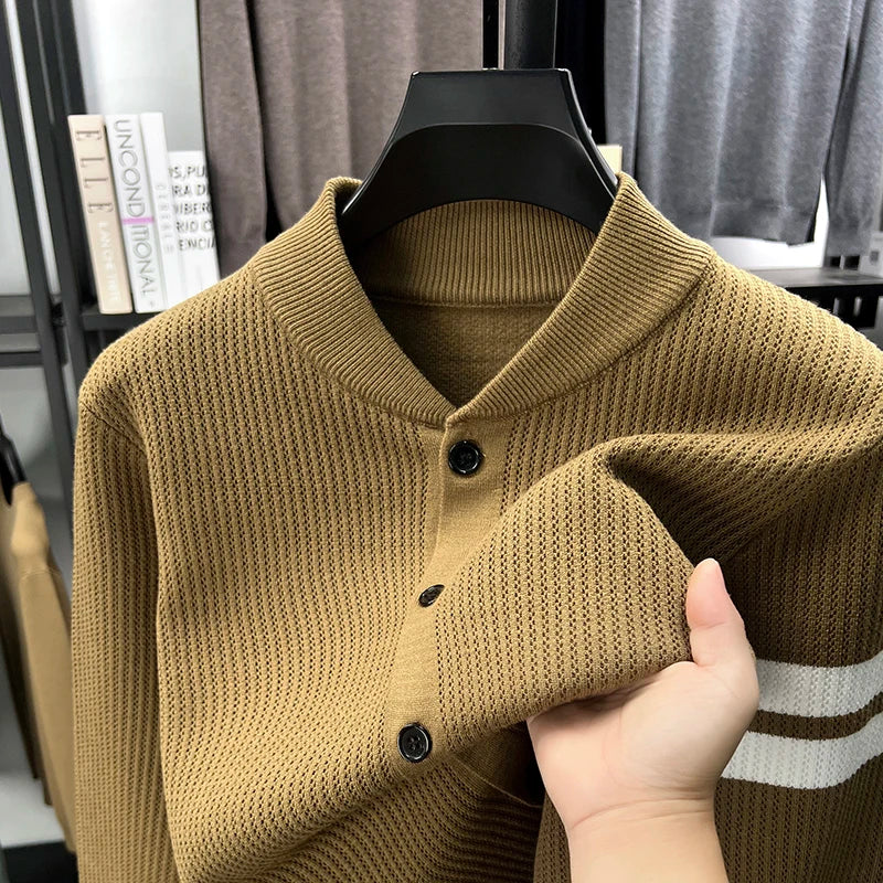 Cárdigan para Hombre con Bloques de Color y Botonadura