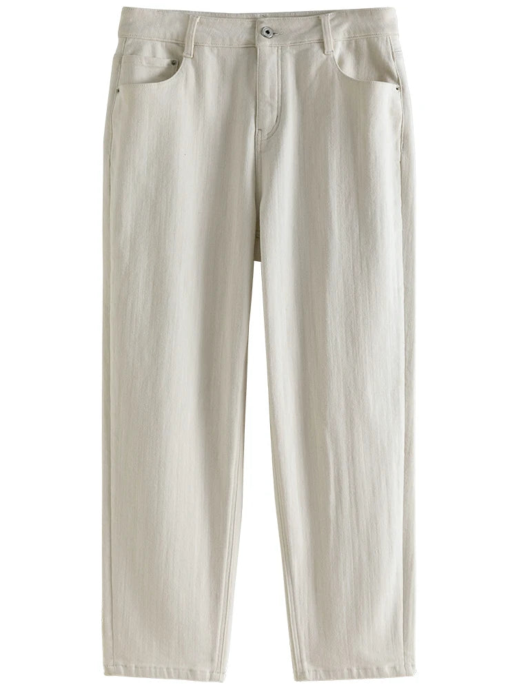 Pantalones Vaqueros de Algodón con Lana Cepillada para Mujer