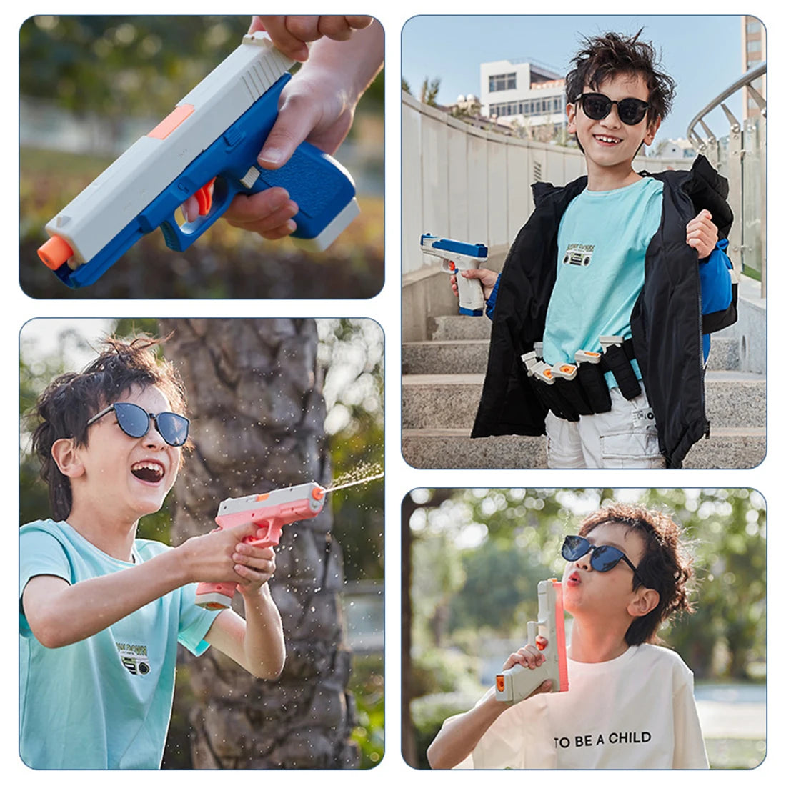 Pistola de Agua Eléctrica, Juguetes de Agua con Chorro, Pistolas de Agua Automáticas de Alta Presión para Niños, Juguetes de Agua Recargables