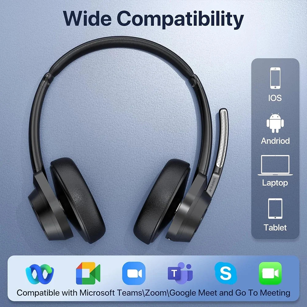 Auriculares Bluetooth 5.4 con Micrófono ENC y Conexión Multipunto