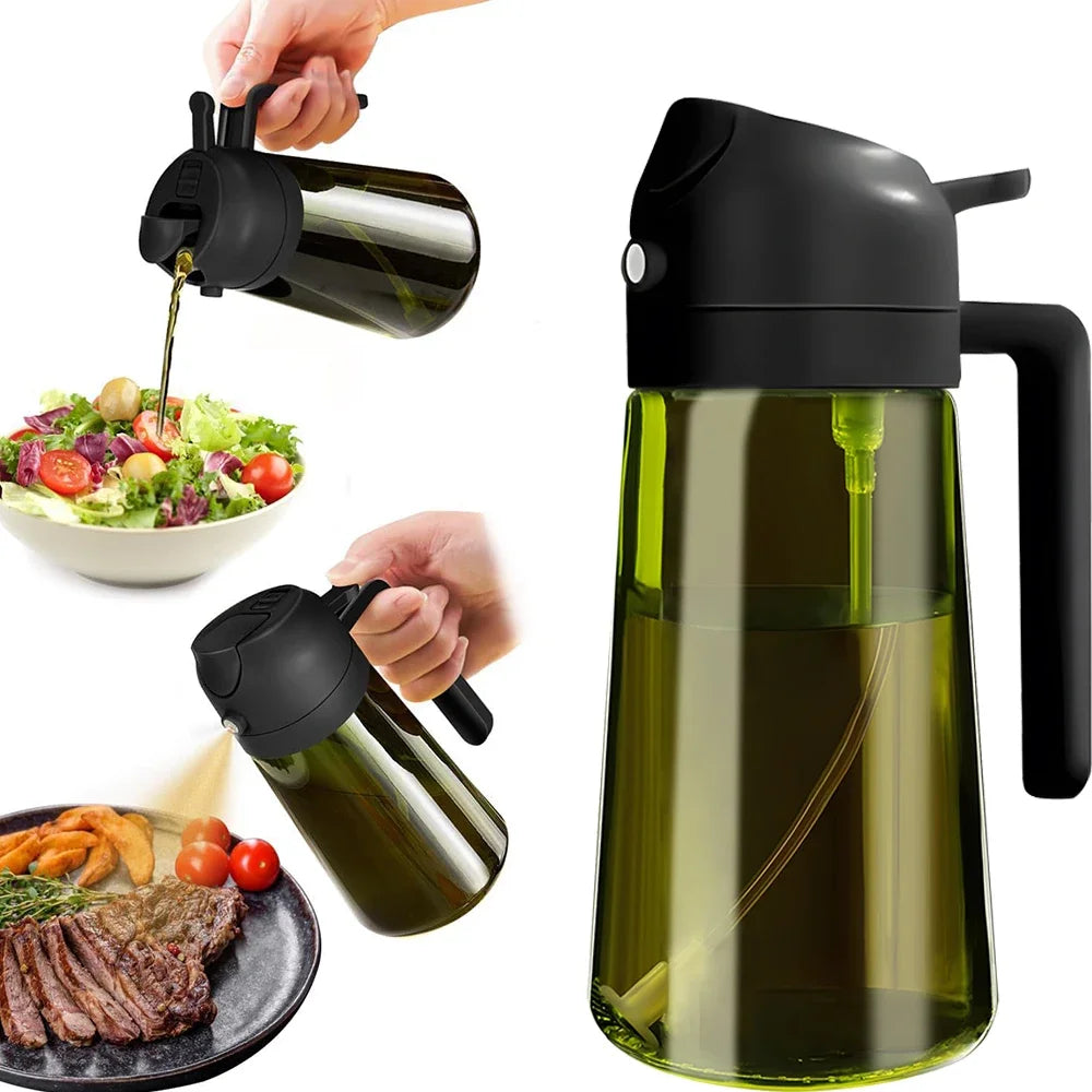 Pulverizador de Aceite Verde 2 en 1, 470ml