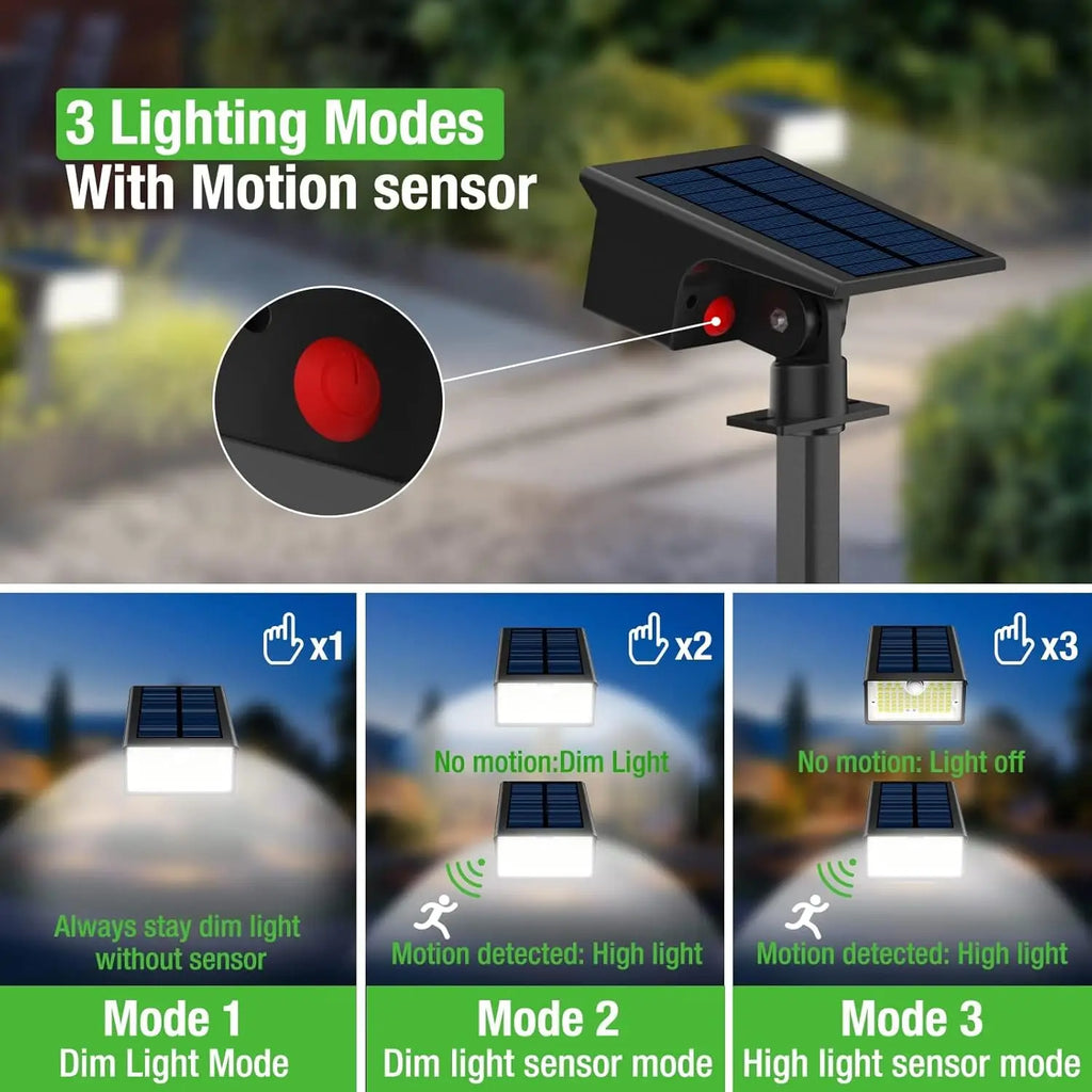 Focos Solares LED con Sensor de Movimiento para Exterior