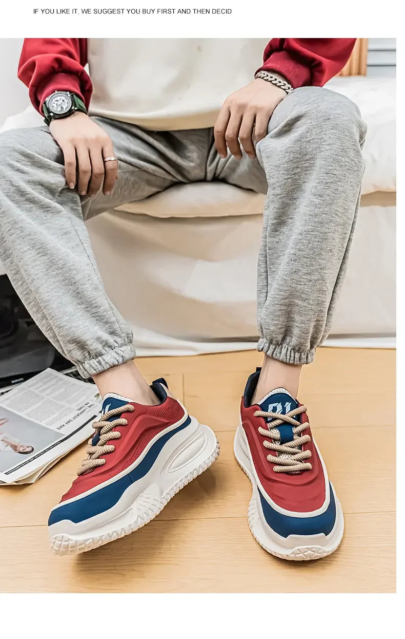 Zapatos Deportivos Casuales para Hombre, Zapatos de Skate con Suela Gruesa a la Moda, Zapatos Modernos y Cómodos para Hombre, Adecuados para Exteriores