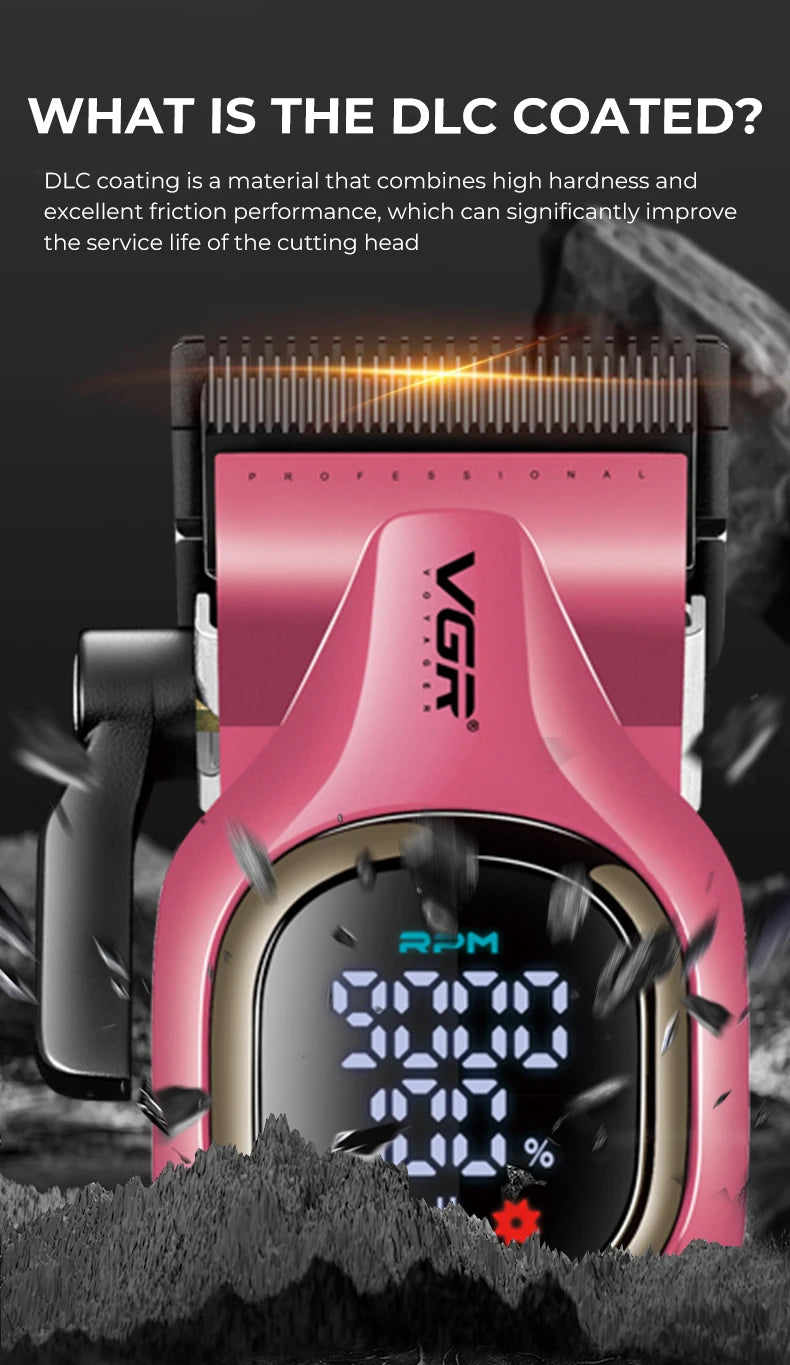 Cortadora de Pelo de Alta Gama, Motor 9000 RPM, Cuerpo de Metal, Recortadora de Barba V-886