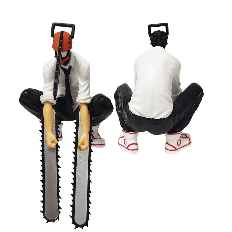 Figura de hombre de motosierra de Anime, conjunto de 2 uds., figura de acción Denji de 14-17cm, muñeca decorativa para coche, colección de modelos de PVC, juguetes, regalos para niños