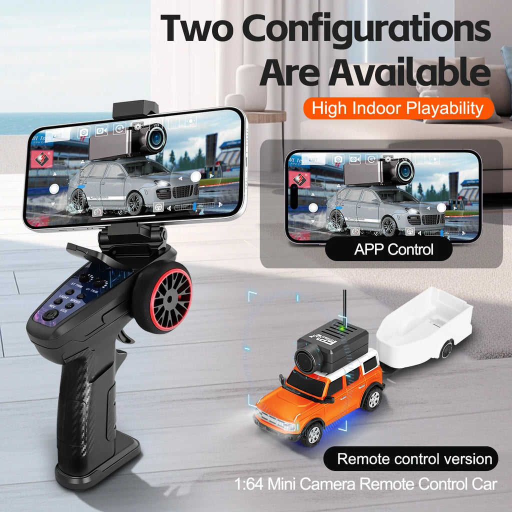 Mini Coche RC 1:64 WLtoys con Cámara FPV HD y Giroscopio