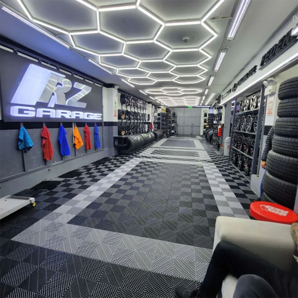 Luz LED hexagonal para garaje, 50000H, 6500K, ultrabrillante, para el hogar, gimnasio, barbería, detallado de coches, Bar, sótano, taller, iluminación de techo