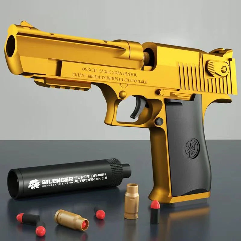 BB-pistola de juguete educativo para niños y adultos, juguete de expulsión de concha, bala suave de espuma, pistola Airsoft, regalo de cumpleaños