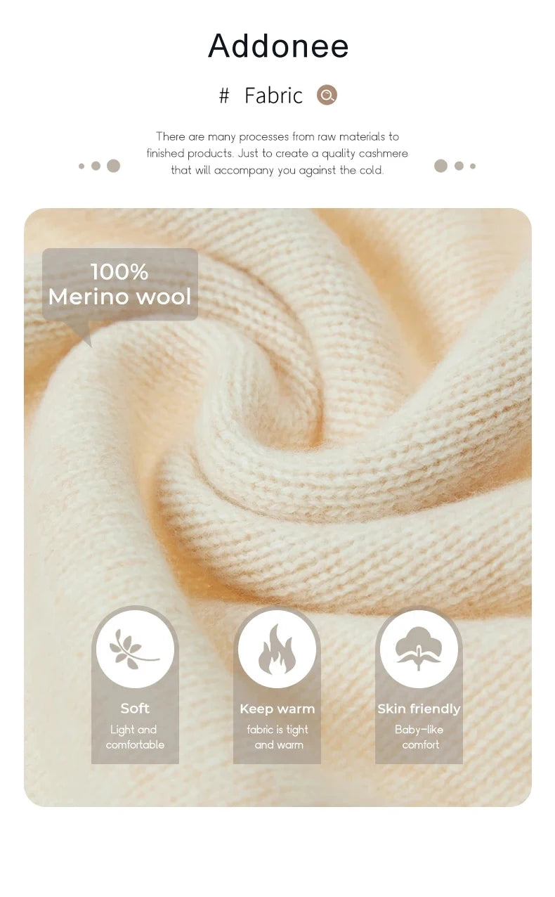 Suéter de Lana Merino 100% para Hombre - Cuello Redondo, Manga Larga