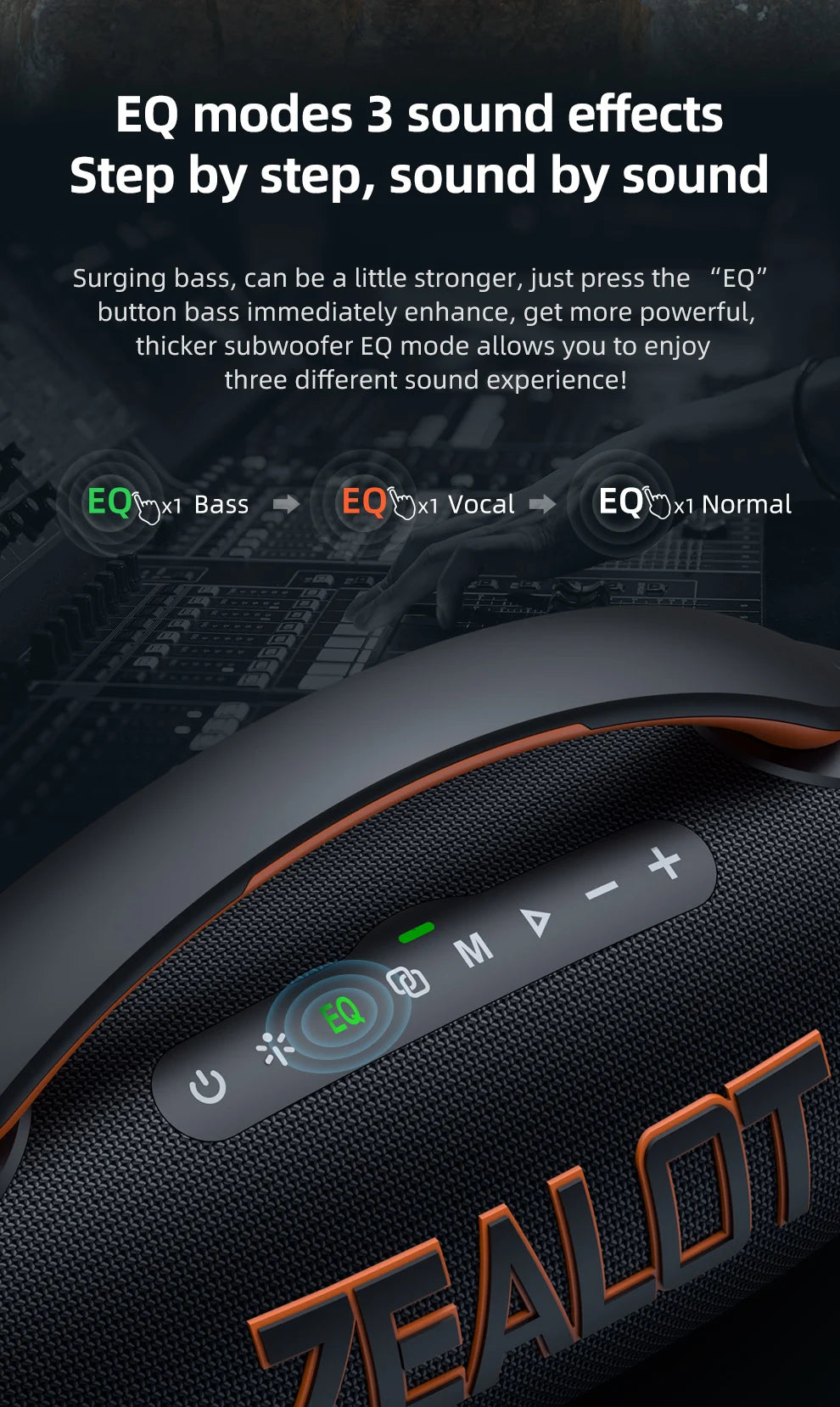 Altavoz Zealot-P12 Altavoz Bluetooth portátil de 60 W con IPX6 resistente al agua, mango cómodo, iluminación controlable, TF, USB
