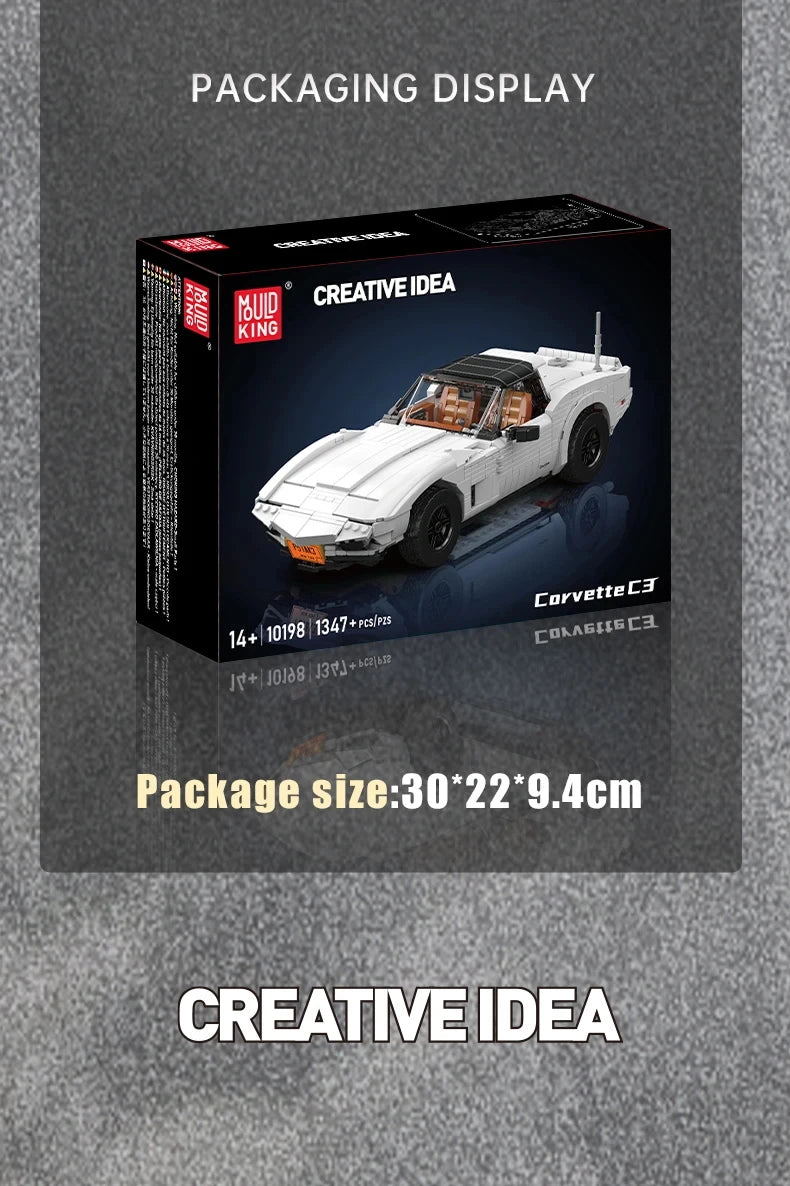 1347 Uds. Conjunto de bloques de construcción de automóviles Vintage C3 técnico Oldtime Super Sport Car Brick Set juguetes para niños regalos de navidad