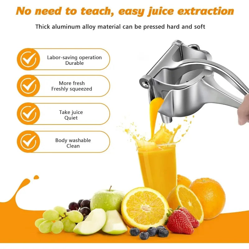 Exprimidor manual, exprimidor de jugo de fruta, herramienta extractora de exprimidor de cítricos resistente desmontable, exprimidor de aleación de metal de primera calidad