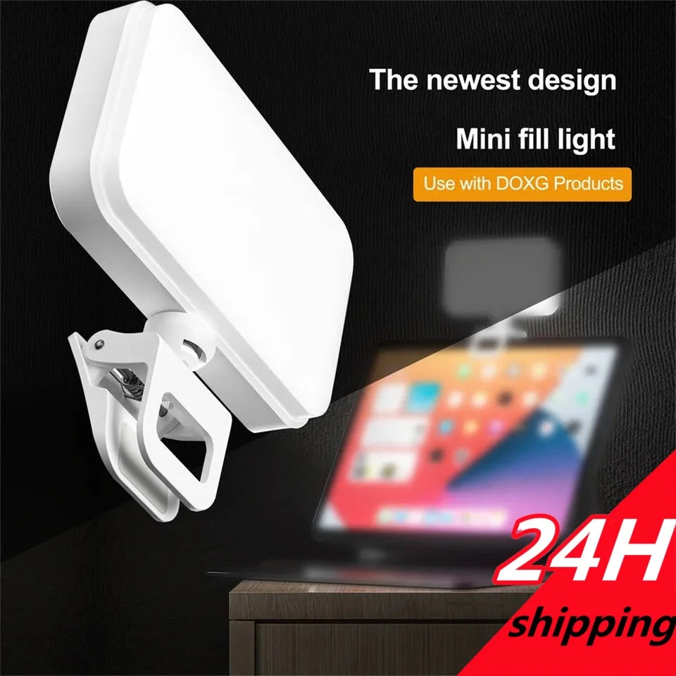 MEUYAG - Luz LED de Bolsillo para Selfies, para iPhone, iPad, Teléfono Móvil, Portátil, Clip con Flash, Anillo de Luz para Video y Fotografía