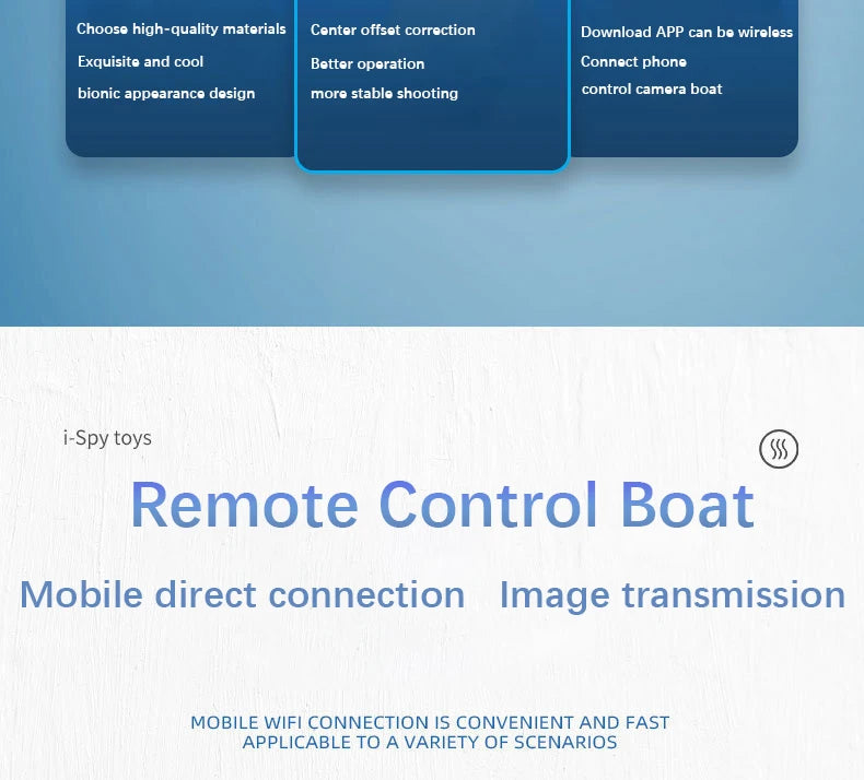 Mini Barco RC WiFi con Cámara Subacuática y Control de 6 Vías