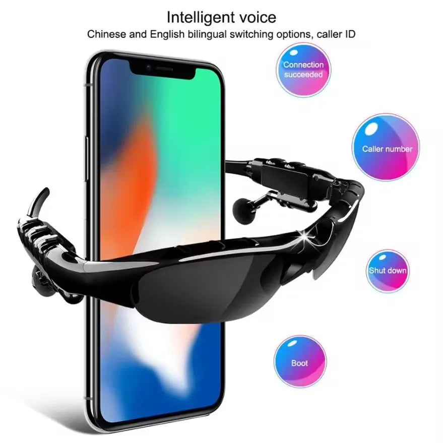 Auriculares estéreo inalámbricos con micrófono, gafas de sol para conducir, deportes de ciclismo, auriculares con reducción de ruido, gafas de sol