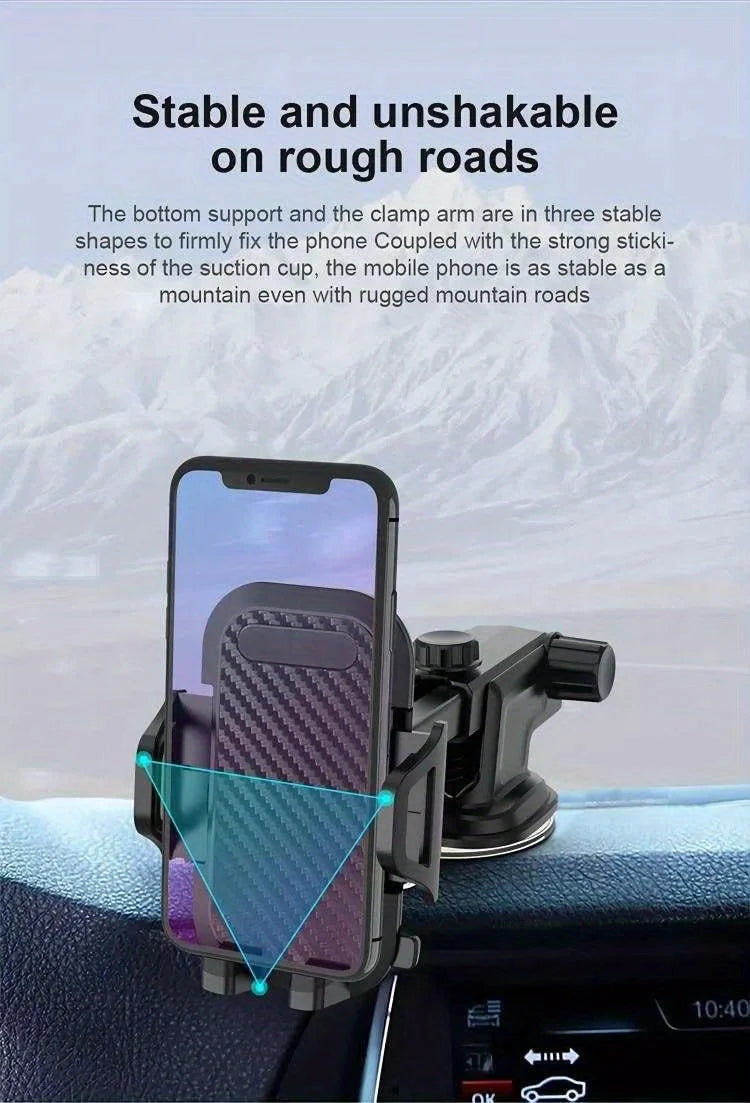 Soporte para teléfono con ventosa para coche, soporte con ventosa para teléfono inteligente, soporte para móvil en coche para iPhone, Xiaomi, Huawei y Samsung