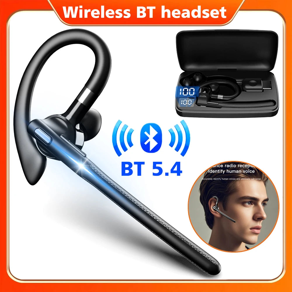 YYK526 Auriculares Bluetooth con cancelación de ruido auriculares deportivos auriculares con pantalla Digital impermeables auriculares de un solo oído sobre la oreja ﻿