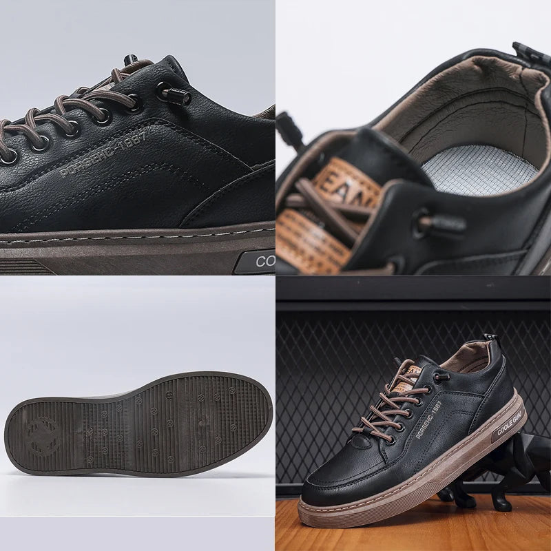 Zapatos de cuero para hombre, zapatos de Cricket cómodos e informales, zapatillas de deporte de moda para hombre, zapatos de conducción ligeros