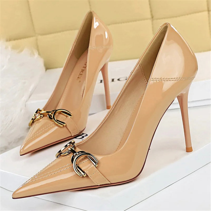 Zapatos de Tacón Alto Stiletto con Hebilla para Mujer