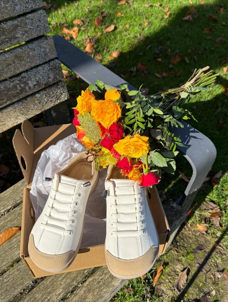 HOBIBEAR zapatos descalzos Unisex punta ancha zapatillas de deporte de cuero Artificial Zero Drop Slip On zapatos cómodos ligeros al aire libre