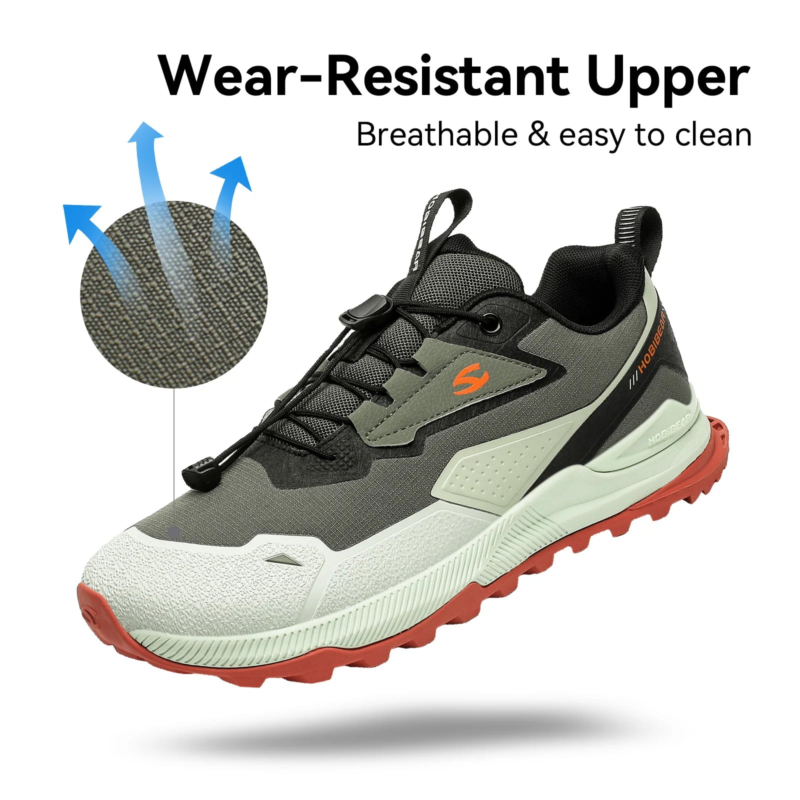 HOBIBEAR Zapatos para correr unisex, zapatillas de senderismo con banda elástica, zapatos casuales ligeros y transpirables