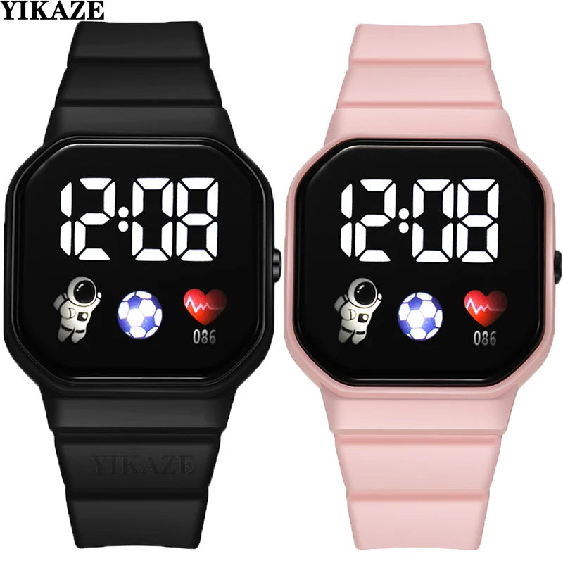 Reloj deportivo para niños, relojes digitales LED, correa de silicona para astronauta, reloj de pulsera electrónico resistente al agua para niños y niñas, regalos