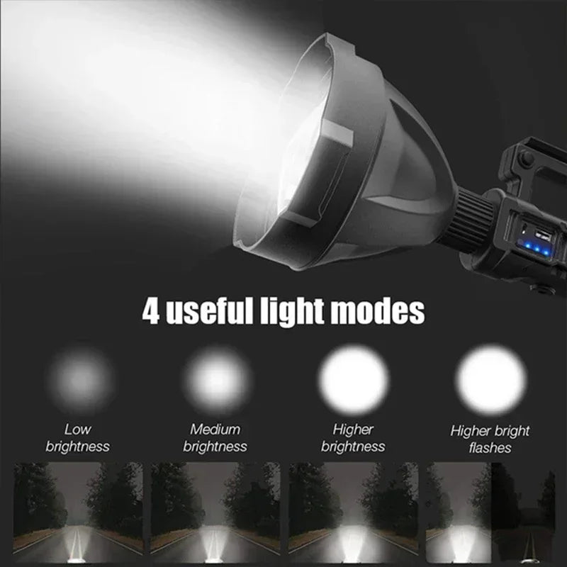 Linterna LED de Largo Alcance para Camping y Pesca