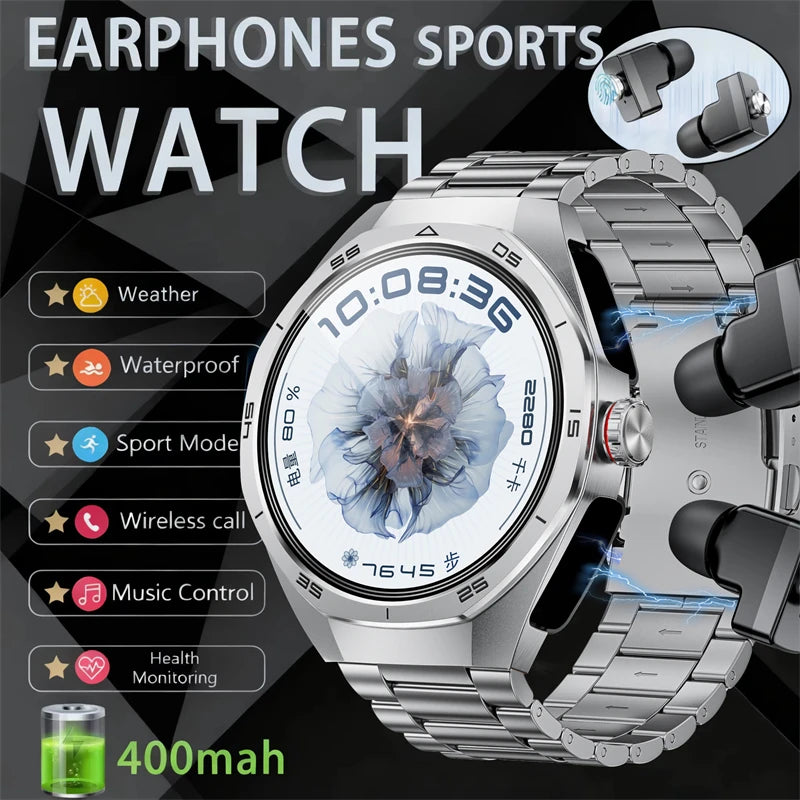 Reloj Inteligente 2 en 1 con Auriculares NFC Deportivo
