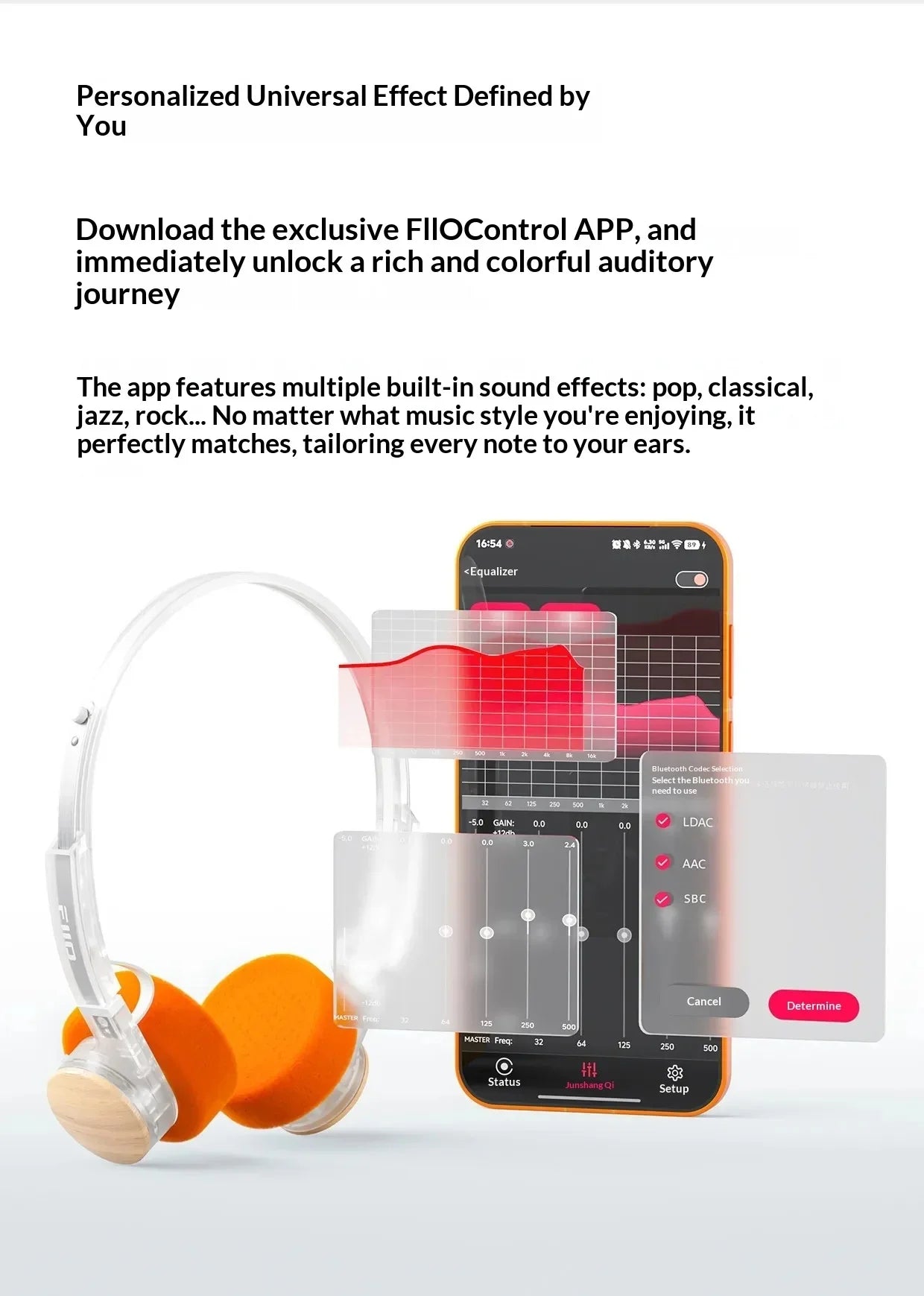 Auriculares Fiio Eh11 Retro Over-Ear Bluetooth con Controlador Dinámico Grande de 40 mm, Carcasa Mecánica, Auriculares con Audio de Alta Resolución Ldac