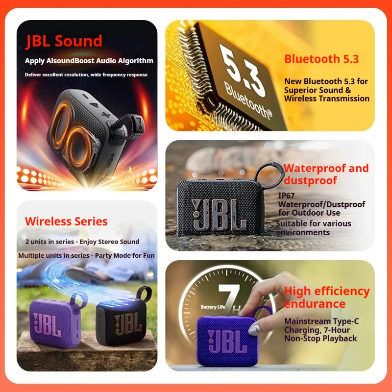 Parlante Bluetooth JBL Go 4 Portátil Impermeable