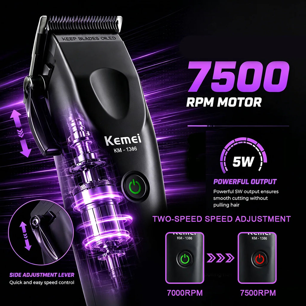Cortadora de Pelo Profesional para Hombre, Cuchilla DLC, Motor DCM 7500 RPM