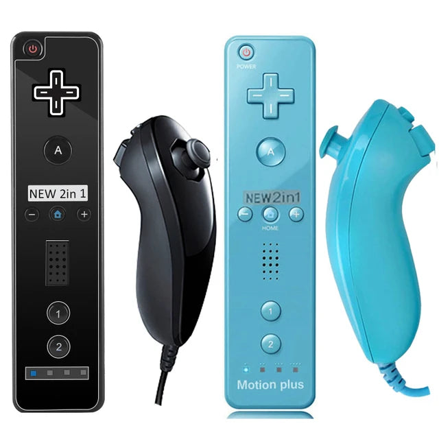 Pack 2 Controles Motion Plus con Nunchuck para Nintendo Wii