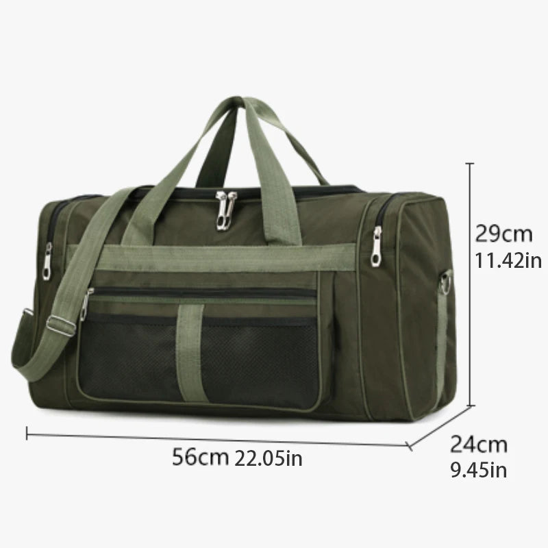 1 bolsa de almacenamiento de equipaje de gran capacidad, bolso de viaje portátil, hombro o bandolera, bolsa de fitness