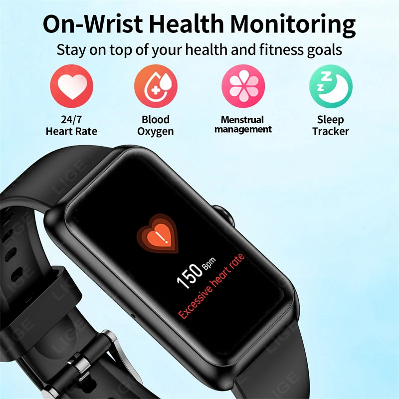 Smartwatch LIGE con pantalla táctil 1.47 pulgadas y 100+ modos deportivos