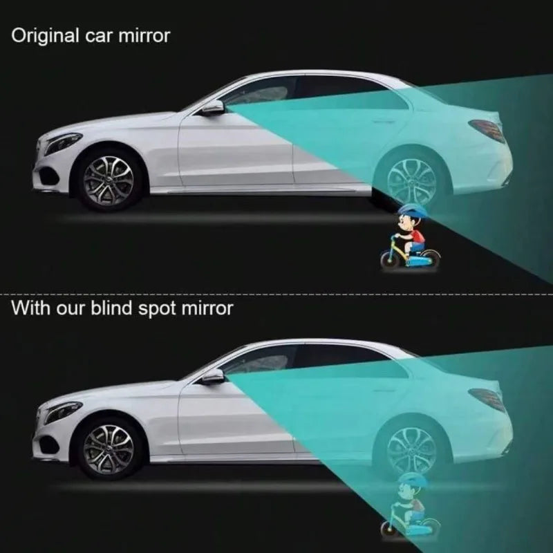 Espejo de punto ciego convexo con marco redondo, gran angular de 360 grados, espejo retrovisor transparente ajustable, accesorios para coche, 2 uds.