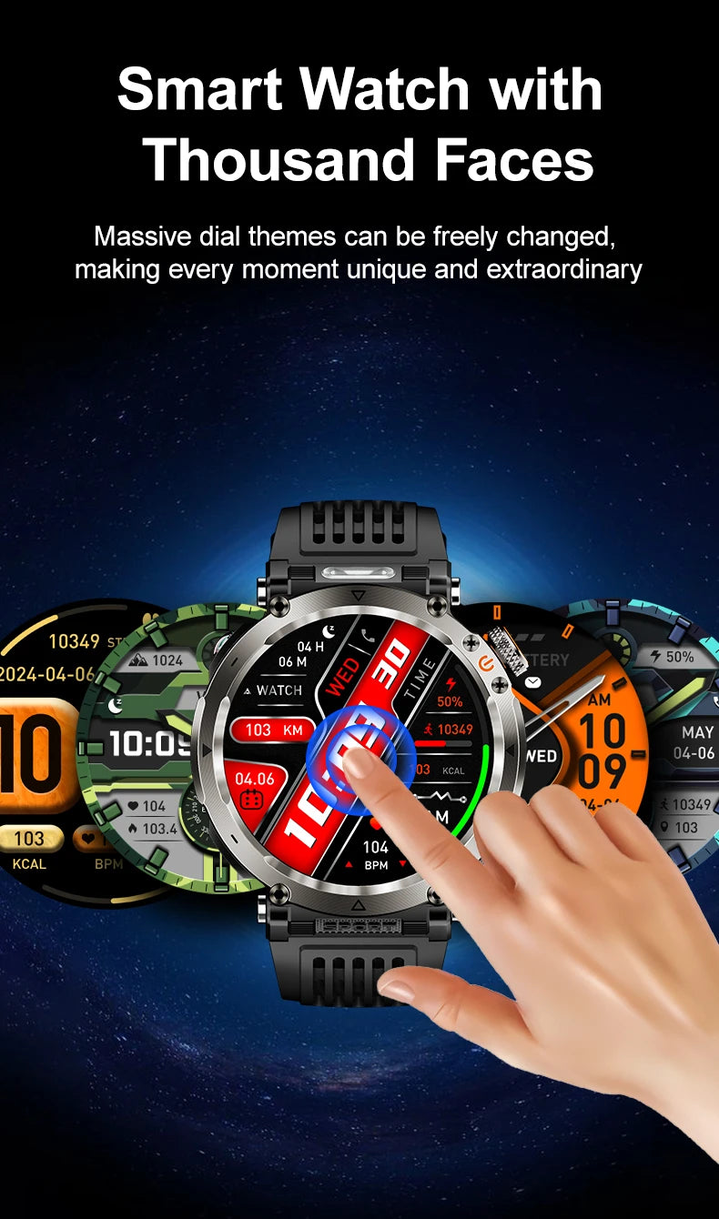 Reloj Inteligente Deportivo Brújula Linterna 600mAh