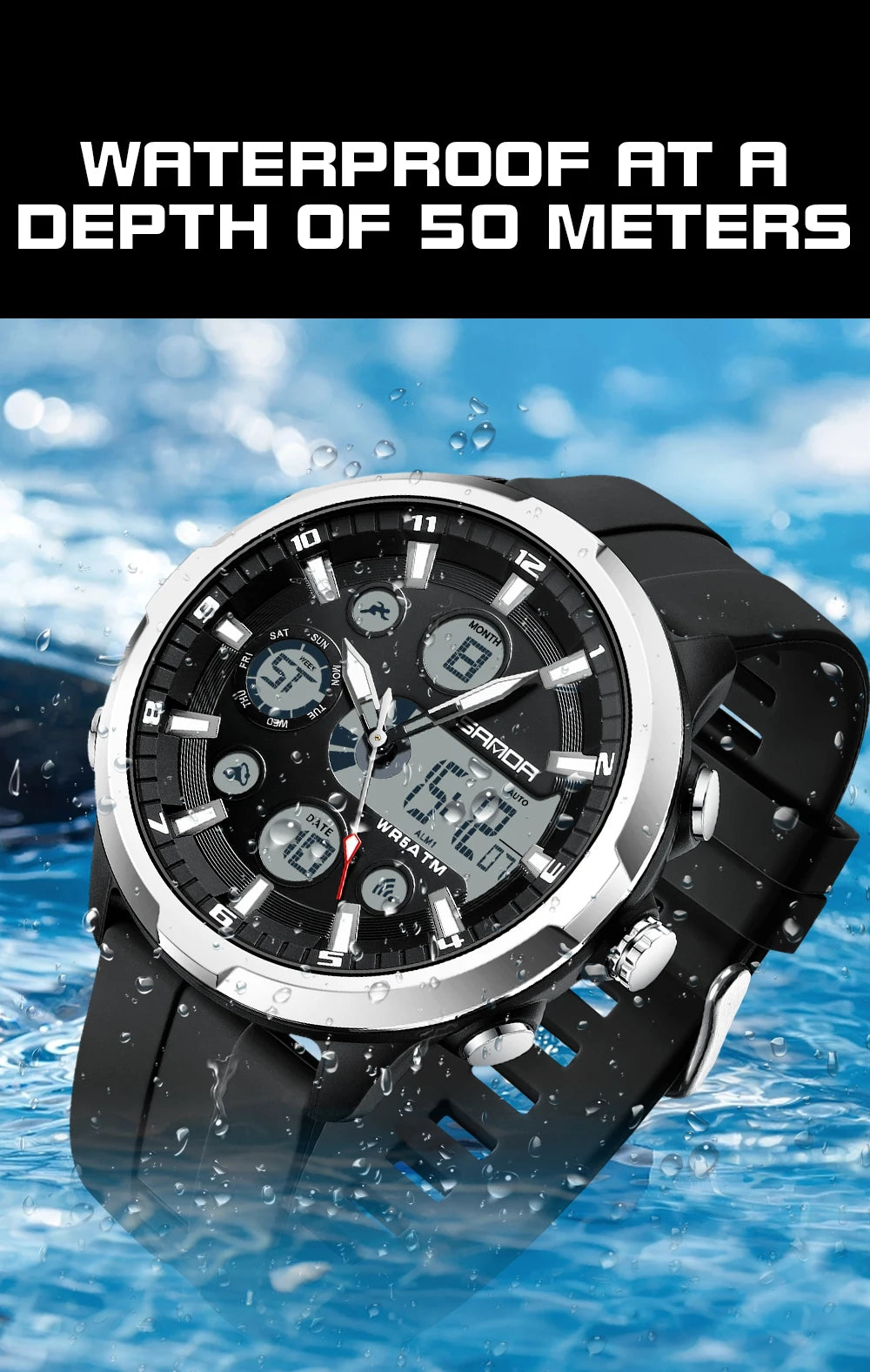 Reloj Militar Digital SANDA G Doble Pantalla para Hombre