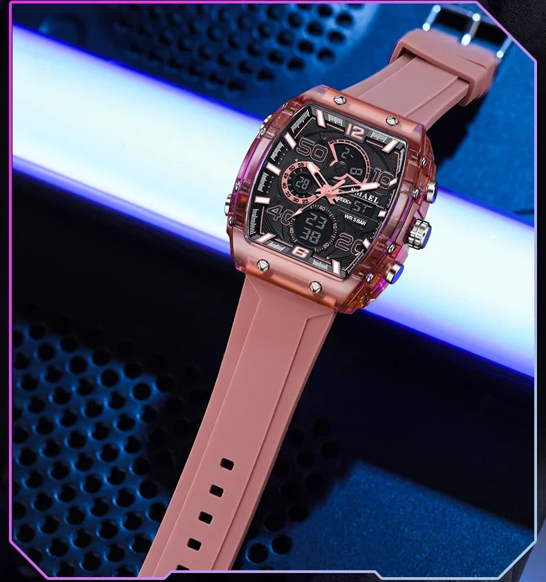 SMAEL 8109 nuevo reloj para hombre, deportivo multifuncional, resistente al agua hasta 50M, pantalla Dual, luz LED nocturna, reloj electrónico para estudiantes de ocio