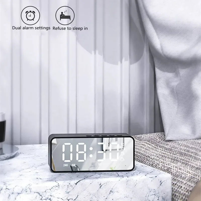 Altavoz Bluetooth Inalámbrico, Reloj Despertador, Radio FM Portátil, Subwoofer, Caja de Sonido, Mini Lámpara, Woofers, Caixa De Som, Coluna, Bocina