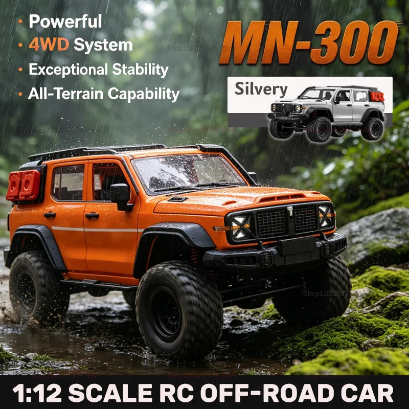 Crawler RC a escala 1/12 MN-300: camión todoterreno 4x4 con control remoto de 2,4 GHz. Modelo MN300 para niños y adultos, ideal como regalo para aficionados