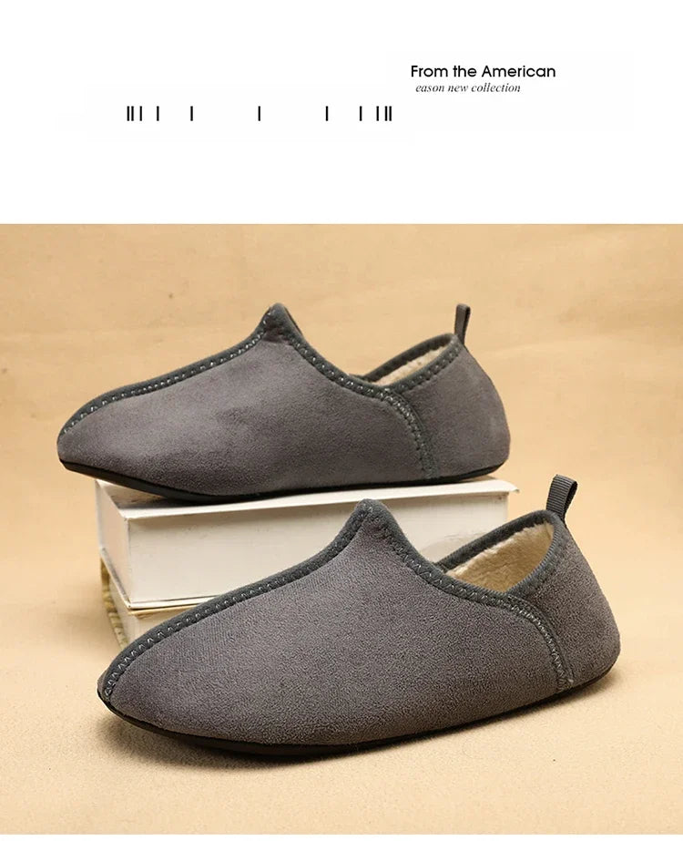 YRZL zapatos de algodón de invierno para hombre, zapatillas ligeras sin cordones cálidas, mocasines de algodón de felpa para dormitorio y hogar, zapatos cálidos de invierno Unisex