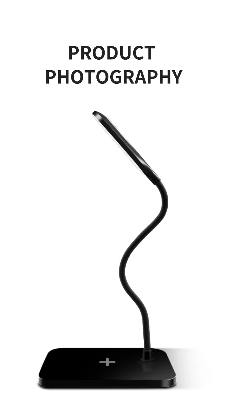 Lámpara de escritorio de lectura, lámpara LED de escritorio, enchufe USB, carga inalámbrica, teléfono móvil, protección ocular táctil, luz de mesa, iluminación de oficina en casa